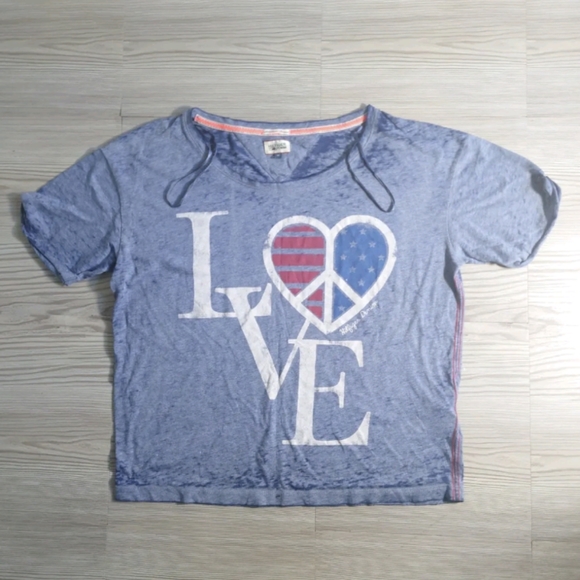 Tommy Hilfiger Tops - Tommy Hilfiger T-Shirt Women's Medium Blue Short Sleeve Graphic Logo Casual